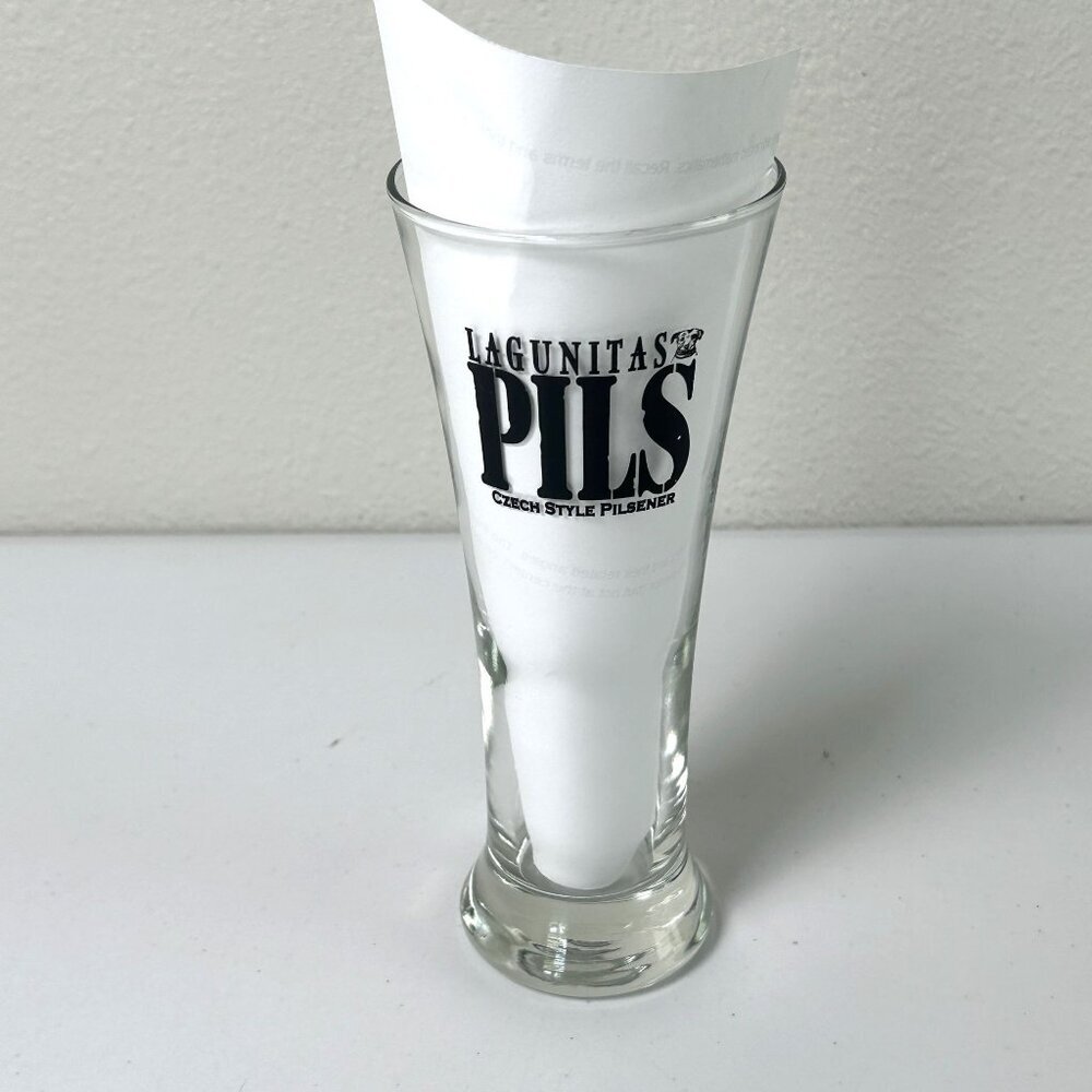 Lagunitas Pils Beer Glass‎ Czech Style Pilsener Tall Brewery Barware